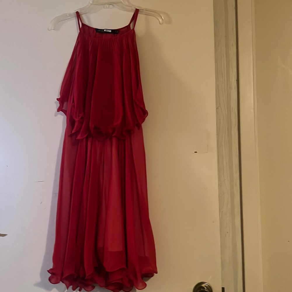 Magenta chiffon cocktail dress, lined